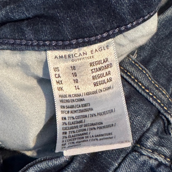 American Eagle Outfitters Dark Blue Distressed Skinny Jeans - Picture 5 of 8